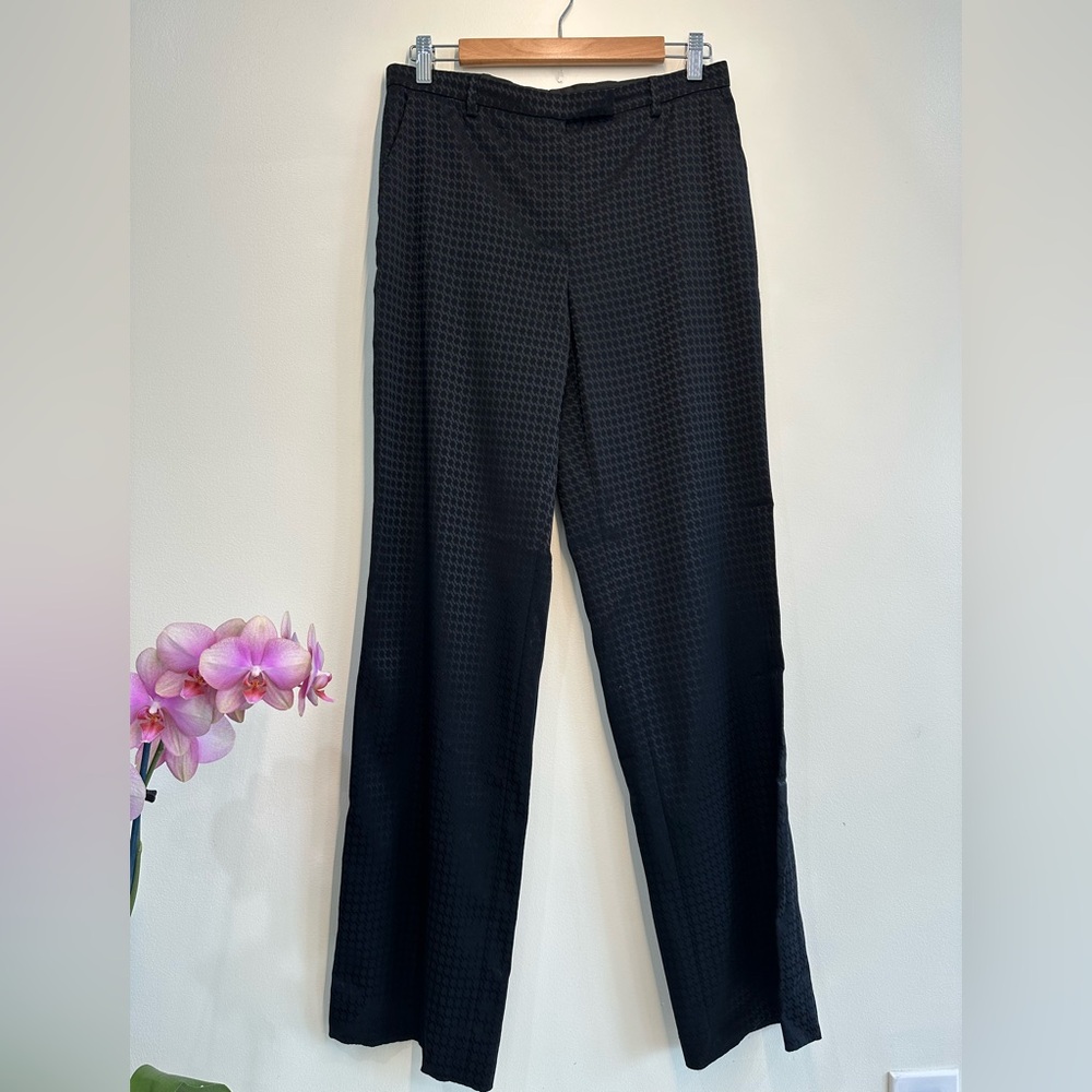 Armani Collezioni Black Textured Trousers